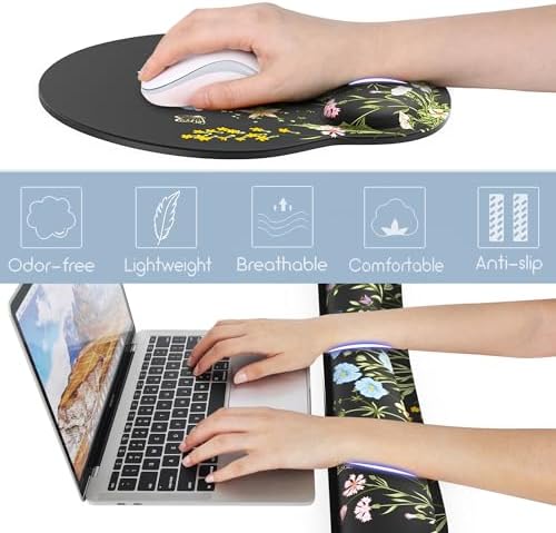 Ergonomic Mouse Pad with Wrist Rest and Keyboard Wrist Rest, Mousepad