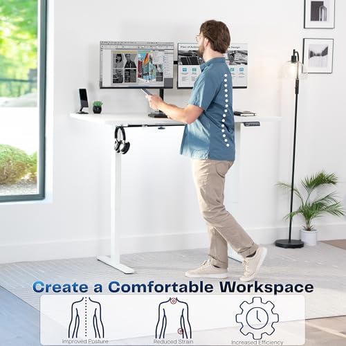 VIVO White 60 x 30 in Standing Desk, DESK-KIT-1W6W-30