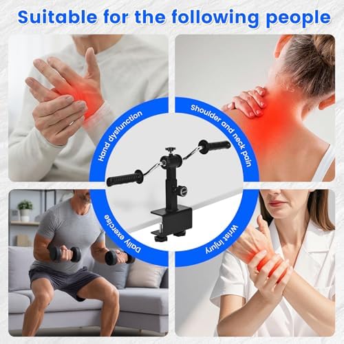 Arm Bike for Physical Therapy, Hand Bike Pedal Exerciser, Portable Arm Exercise Equipment for Arm and Shoulder Workout, Desktop Clamp Design, Suitable for Tabletops 0.4-1.95 in Thick