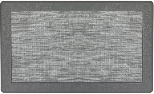 PowerSellerUSA Anti-Fatigue Clarke Comfort Floor Mat, Non-Slip Cushioned Standing Mat, ECO PVC Foam, Easy to Clean, for Kitchen, Bathroom, Living Room & Office Standing Desk, 18" x 30", Grey