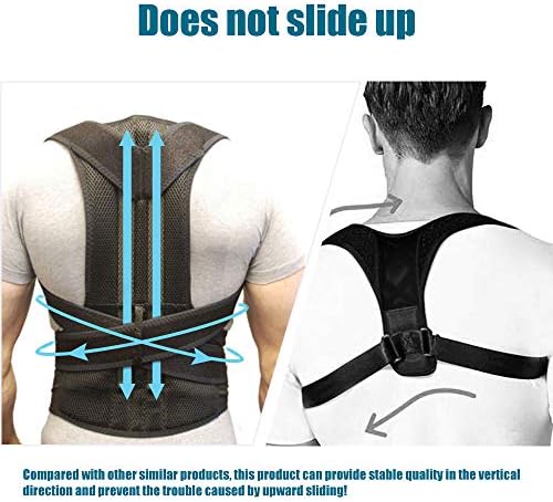 Posture Corrector for Men and Women Adjustable Posture Brace Provides Lumbar & Back Support Shoulder and Clavicle Lower and Upper Back Kyphosis Posture Device.Corrects Slouching & Bad Posture (XL)