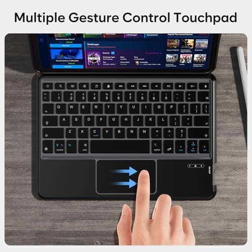 ProCase Touchpad Keyboard Case for iPad 11th (A16) / 10th Gen 10.9", Black