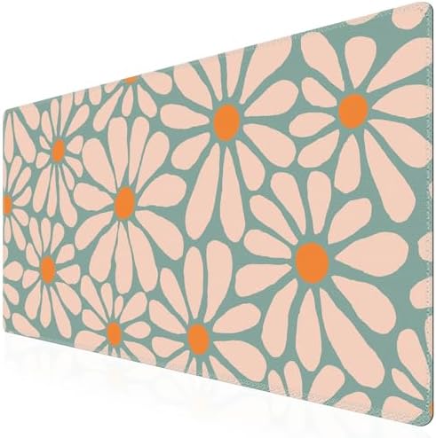 iCasso Desk Mat, Desk Matt for Desktop, Cute Desk Pad Mat, Green Floral