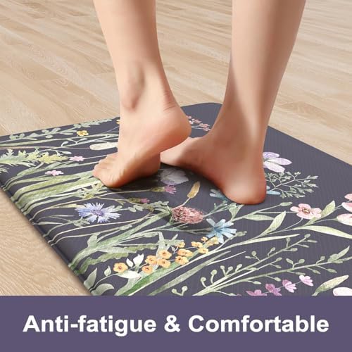 KIMODE Anti Fatigue Kitchen Mat for Floor, Farmhouse Kitchen Runner Rug