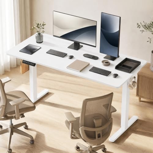 Electric Standing Desk,40in for Home,Office,Gaming,White