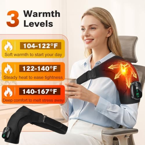 Cordless Shoulder Heating Pad with Massage FSA Eligible Shoulder Massager