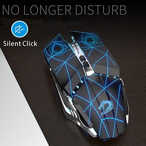 TENMOS T12 Wireless Gaming Mouse, Rechargeable Computer Mice-Starry Black