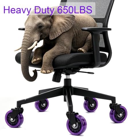 3" Office Chair Wheels, 11x22mm, Heavy Duty, Purple, Set of 5