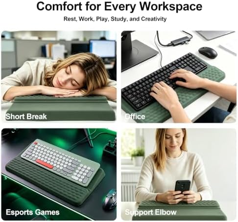 Keyboard Stand with Wrist Rest, Ergonomic Memory Foam Support, Green