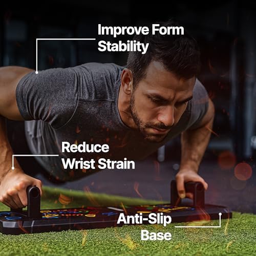 Push Up Board, 20-in-1 Foldable Pushup Board with Ergonomic Handles, Home Gym Workout Equipment for Chest, Shoulders, Triceps & Back, Portable Push Up Stand for Men & Women