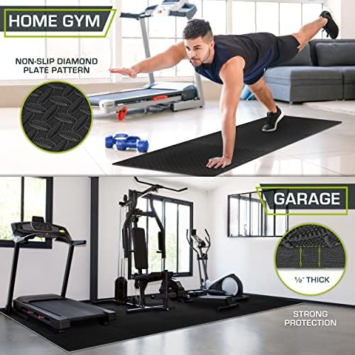 ProsourceFit Exercise Puzzle Mat ½-inch, EVA Interlocking Foam Floor Tiles for Home Gym, Workout Equipment, Kids Play Areas, Black, 144 SQ FT - 36 Tiles