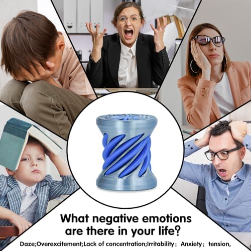 12Pcs Mini Spiral Cone Pyramid Fidget Toy, 3D Printed Impossible Cone Passthrough, Mini Vortex Thread Illusion Desk Deco, Anxiety & Stress Relief, Gift for Adults & Kids (Cylinder-12 PCS)