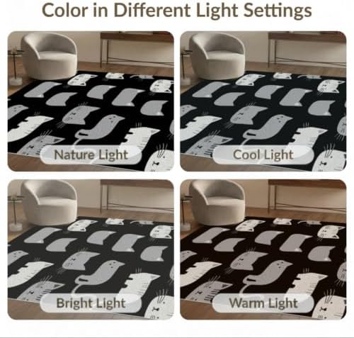 3'x5' Midnight Black Cat with Silver Accents Ultra-Soft Throw Mat