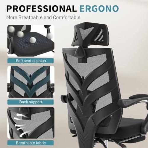 400lbs Ergonomic Office Chair with Footrest, Computer Gaming Chair