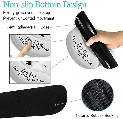 LIMKRIAN Large Gaming Mouse Pad Desk Mat Set, Funny Black Cat Desk Decor