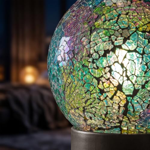 Oneach 6.5" Mini Mosaic Glass Cordless Rechargeable Battery Table Lamp
