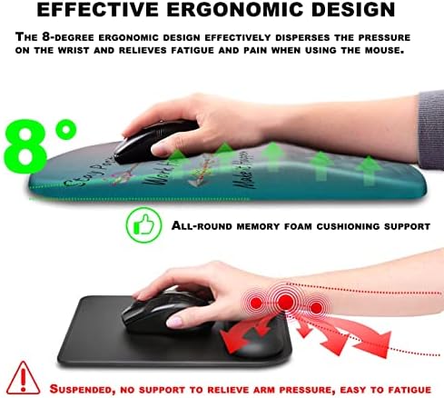 Mouse Pad Wrist Support, Ergonomic Mouse Pad with Massage Dot, Comfortable Computer Mouse Pad for Laptop, Wrist Rest Pain Relief Mousepad with Non-Slip PU Base for Office & Home, 12 x 8 in