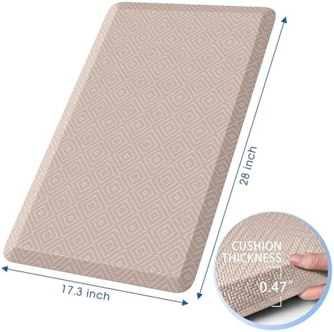 Anti-Fatigue Kitchen Mats for Floor Standing and Comfort Desk Mats 17"x28"