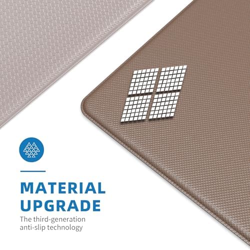 Kitchen Mats for Floor, [2PCS] Anti-Fatigue Kitchen Rugs, Ivory