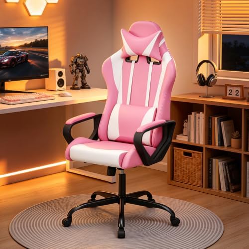 BestOffice Ergonomic Gaming Chair for Adults, Video Game Chair, Pink
