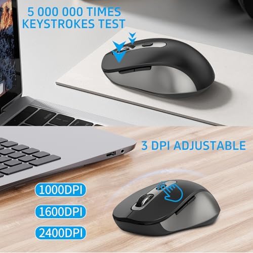 Ultra Thin Ergonomic Silent Wireless Keyboard Mouse Combo Grey