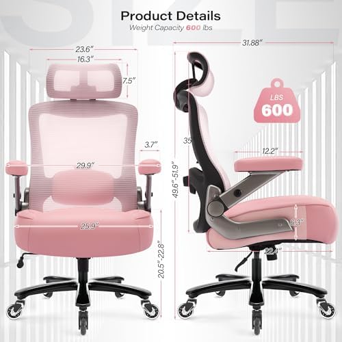 600lbs Big and Tall Office Chair, Heavy Duty Executive Computer Desk Chair