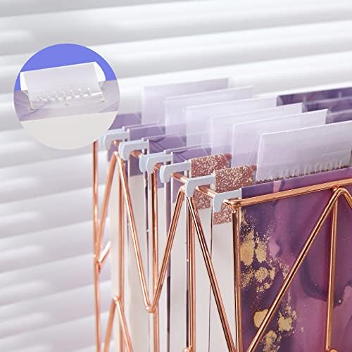 6 Packages Hanging folders File Cabinet Organizer Letter Size 1/5 Cut Adjustable Labels Decorate Home Office School Classroom, Purple Marble 9.3 "x 12.8"…