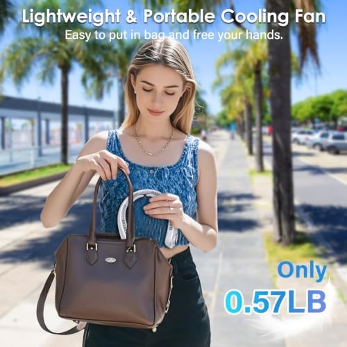 Portable Lightweight Neck Fan with Neck Support, Birthday Gifts for Men Women Dad Mom, Rechargeable Personal Wearable Cooling Neck Fans for Hot Flashes, Disneyland, Travel, Camping Essentials