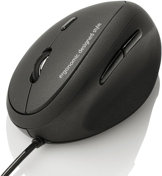 SANWA Wired Ergonomic Mouse, Vertical Mouse for Small & Medium Hands, Black