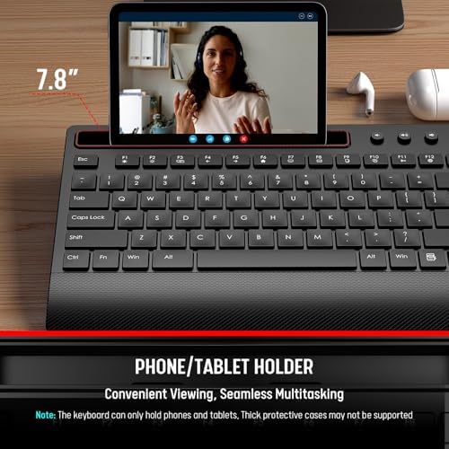 Trueque Wireless Keyboard and Mouse Combo, Full Size with Palm Rest