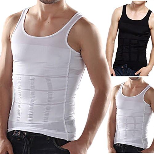 Frogwill® Mens Posture Correction/support/pain Relief Slimming Body Vest Shirt (M, Black-new)