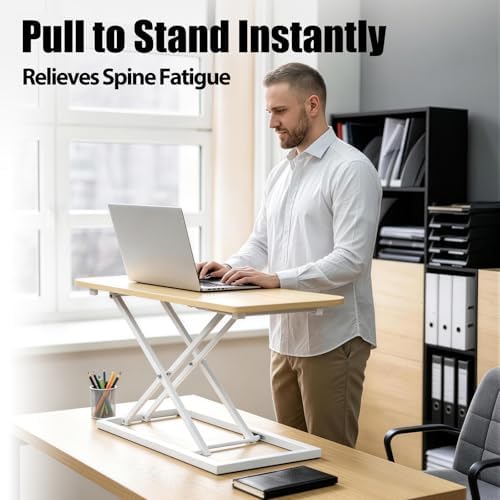 Omhuzsyo 24 in Height Adjustable Standing Desk Converter Stand Up Riser