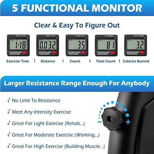 TABEKE Under Desk Bike Pedal Exerciser - Mini Exercise Bike for Arm/Leg Exercise, Pedal Exerciser for Seniors with LCD Display 26514