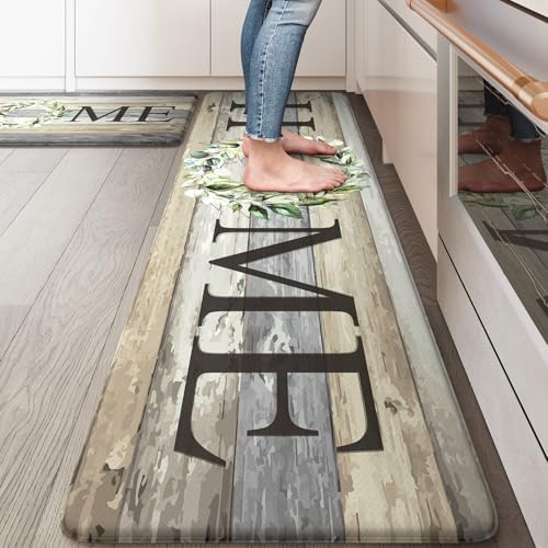 KIMODE Anti Fatigue Kitchen Mats for Floor Cushioned Kitchen Rugs Sets of 2