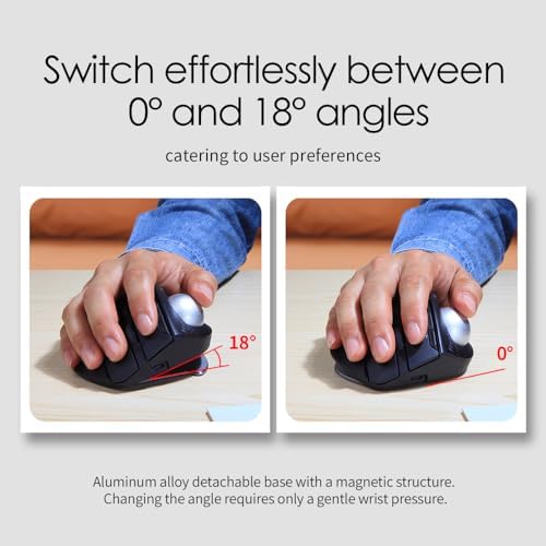 Docooler F-33 Wireless Trackball Mouse Easy Thumb Control