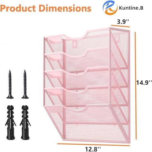 Kuntine.B Wall File Organizer Office Hanging Magazine Holder Wall File Organizer for Office Home