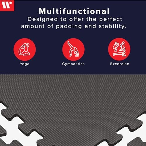 We Sell Mats 3/8" Thick Multipurpose EVA Foam Exercise Floor Mat, Interlocking Tiles, Anti-Fatigue for Home or Gym