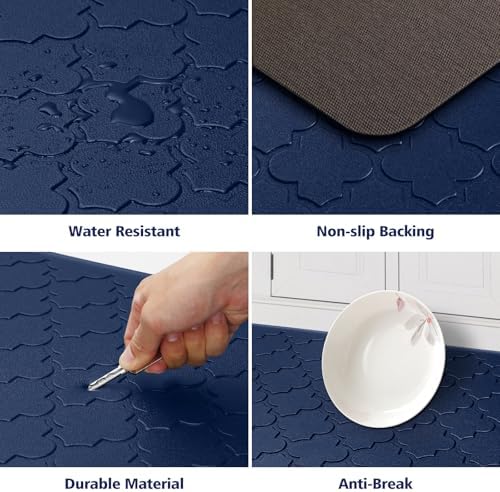 WISELIFE Kitchen Mat Cushioned Anti Fatigue Floor Mat, 17.3"x39", Blue