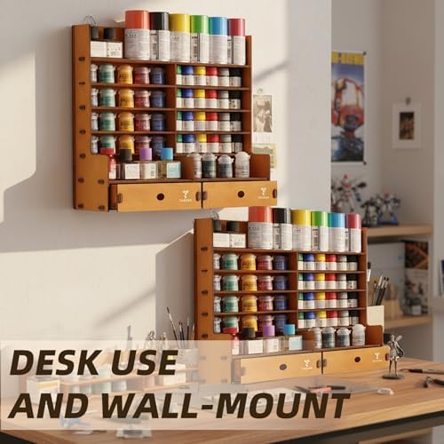 Paint Organizer, Wall Mount Paint Rack for Miniature Hobby