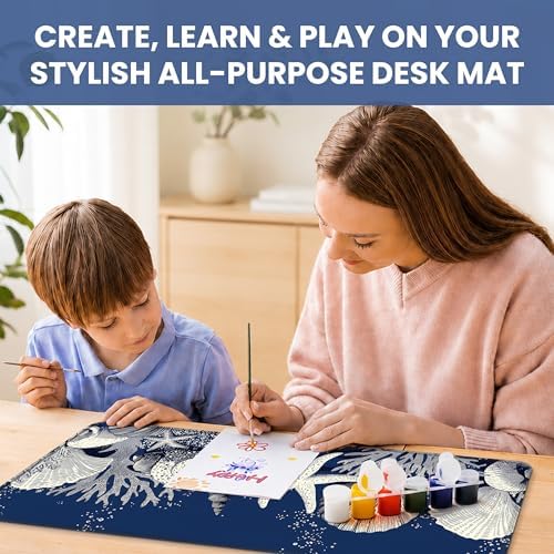 Aesthetic Desk Mat, Cute Coral Silence Desk Pad Protector for Work & Decor, 31.5" x 11.8", Pretty Non-Slip Extended Mouse Pad for Office or Home