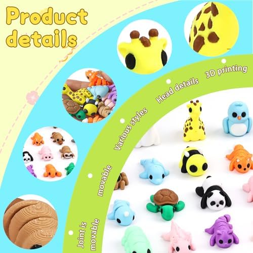 50 pcs 3D Printed Animal Figurines, Mini Articulated Animal Figurines Toys, Party Favors, Pocket Fidget Toys, Goodie Bag Stuffers, Exchange Gifts, Desk Pets, Classroom Rewards for Kids, Birthday Gifts
