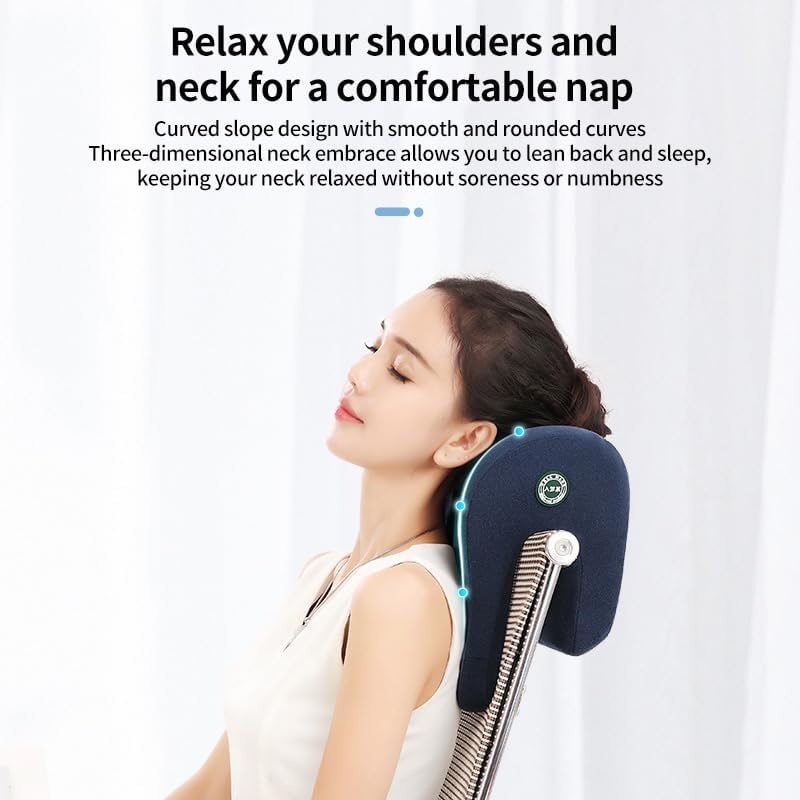 Multifunctional Headrest, Office Chair Neck Pillow, Ergonomic Memory Foam Desk Pillow, Office Chair Headrest Accessory, Universal Neck Support Pillow for Car, Office and Gaming Use (Navy Blue)