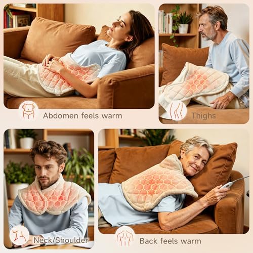 GOTCOZY Heating Pad 22"x23" for Back Pain Relief & Cramps(Beige)