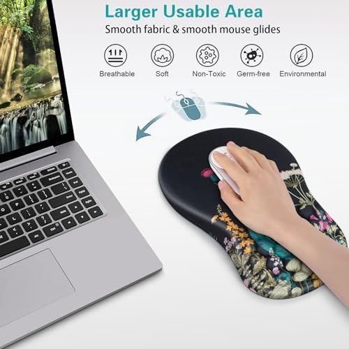 Canjoy Mouse Pad with Wrist Rest, Ergonomic Wrist Support with Massage
