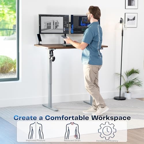 VIVO Rustic Vintage Brown 48 x 30 in Standing Desk, DESK-KIT-1G5N