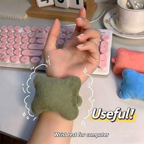 2-Pack Wrist Support Mouse Pad with Elastic Band – Ergonomic Hand Rest, Typing Wrist Cushion, Office Desk Mat for Keyboard (Dark Green)