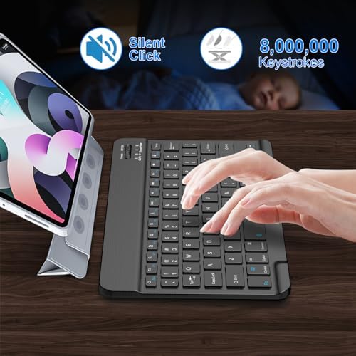 NOOX Bluetooth Keyboard for iPad A16 11th 10th Generation, iPad Pro 13/12/11/10/9/8/7 inch, iPad Air 13/11th Gen, iPad mini Tablets, etc. - Slim Wireless Portable Travel Office Computer Accessories