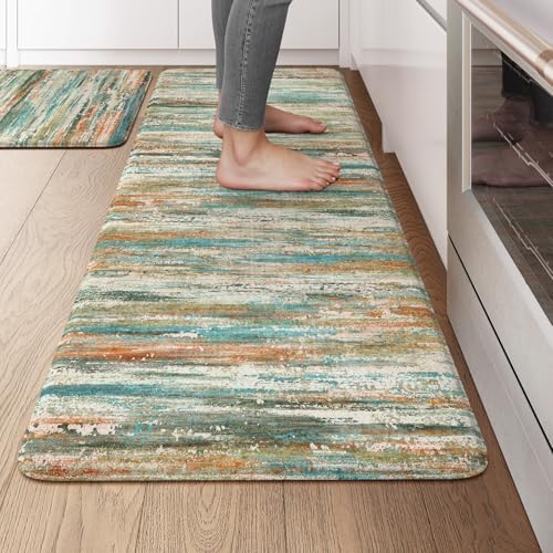 KIMODE Kitchen Mats for Floor Anti Fatigue Farmhouse Kitchen Rugs Sets of 2