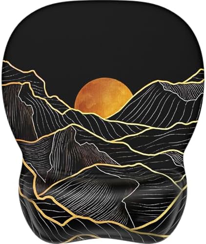 MROCO Ergonomic Mouse Pad with Gel Wrist Rest, 9.4 x 8.1 in, Golden Rise