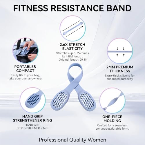 Resistance Band for Women, Silicone Shoulder Opener Back Stretcher,Stretch Bands for Exercise, Pull Exerciser for Posture Correction, Hand Grip Strengthener for Home Gym Office Travel